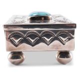 Navajo Silver Box with Turquoise