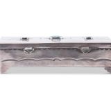 Navajo Silver Box with #8 Turquoise and Moth Stamp Detail