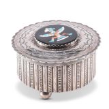John Leekity Silver Cylinder with Mosaic Knifewing Man