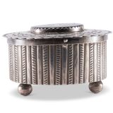 John Leekity Silver Cylinder with Mosaic Knifewing Man