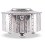 John Leekity Silver Cylinder with Mosaic Knifewing Man