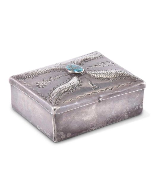Navajo Silver Box with Turquoise