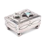 Navajo Silver Box with Zuni Inlaid Sun and Moon