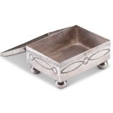 Navajo Silver Box with Zuni Inlaid Sun and Moon