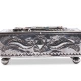 John Hoskie and Eddie Beyuka Silver Box with Inlaid Shalako