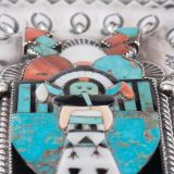 John Hoskie and Eddie Beyuka Silver Box with Inlaid Shalako