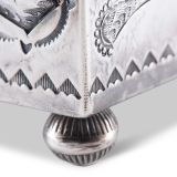 John Hoskie and Eddie Beyuka Silver Box with Inlaid Shalako