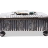 Daisy Healing Nampeyo Silver Box with Inlaid Zuni Olla Carrier