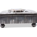 Daisy Healing Nampeyo Silver Box with Inlaid Zuni Olla Carrier