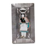 Daisy Healing Nampeyo Silver Box with Inlaid Zuni Olla Carrier