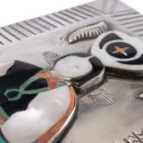 Daisy Healing Nampeyo Silver Box with Inlaid Zuni Olla Carrier
