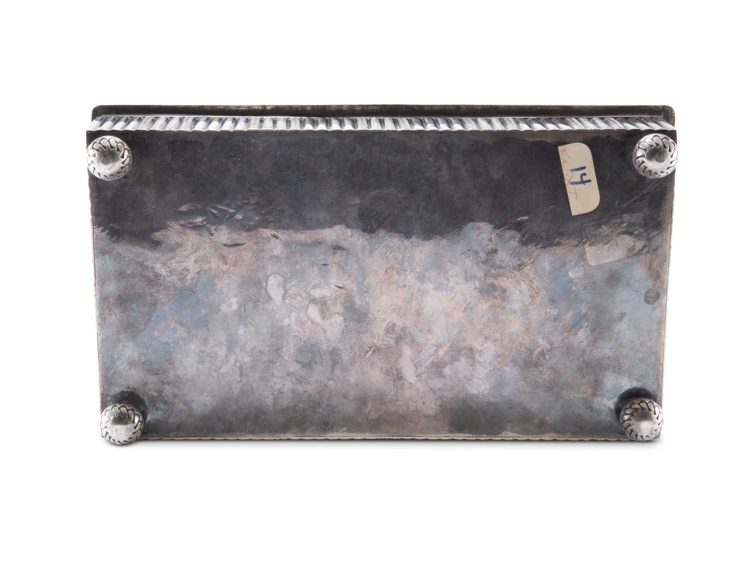 Daisy Healing Nampeyo Silver Box with Inlaid Zuni Olla Carrier