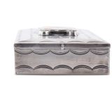 Navajo Silver Box with Inlaid Hopi Maiden