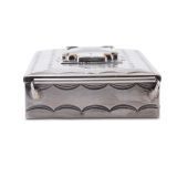 Navajo Silver Box with Inlaid Hopi Maiden