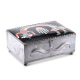 Lambert Homer Jr. and Roger Skeet Sr. Silver Box with Inlaid Rainbow Man