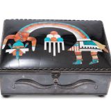 Lambert Homer Jr. and Roger Skeet Sr. Silver Box with Inlaid Rainbow Man
