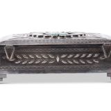 Large Navajo Silver Box with Inlaid Sun Face