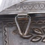 Large Navajo Silver Box with Inlaid Sun Face