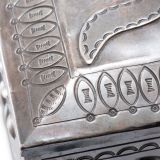 Large Navajo Silver Box with Inlaid Sun Face
