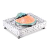 Navajo Silver Box with Spiny Oyster Shell and Turquoise