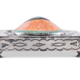Navajo Silver Box with Spiny Oyster Shell and Turquoise