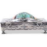 Navajo Silver Box with Spiny Oyster Shell and Turquoise
