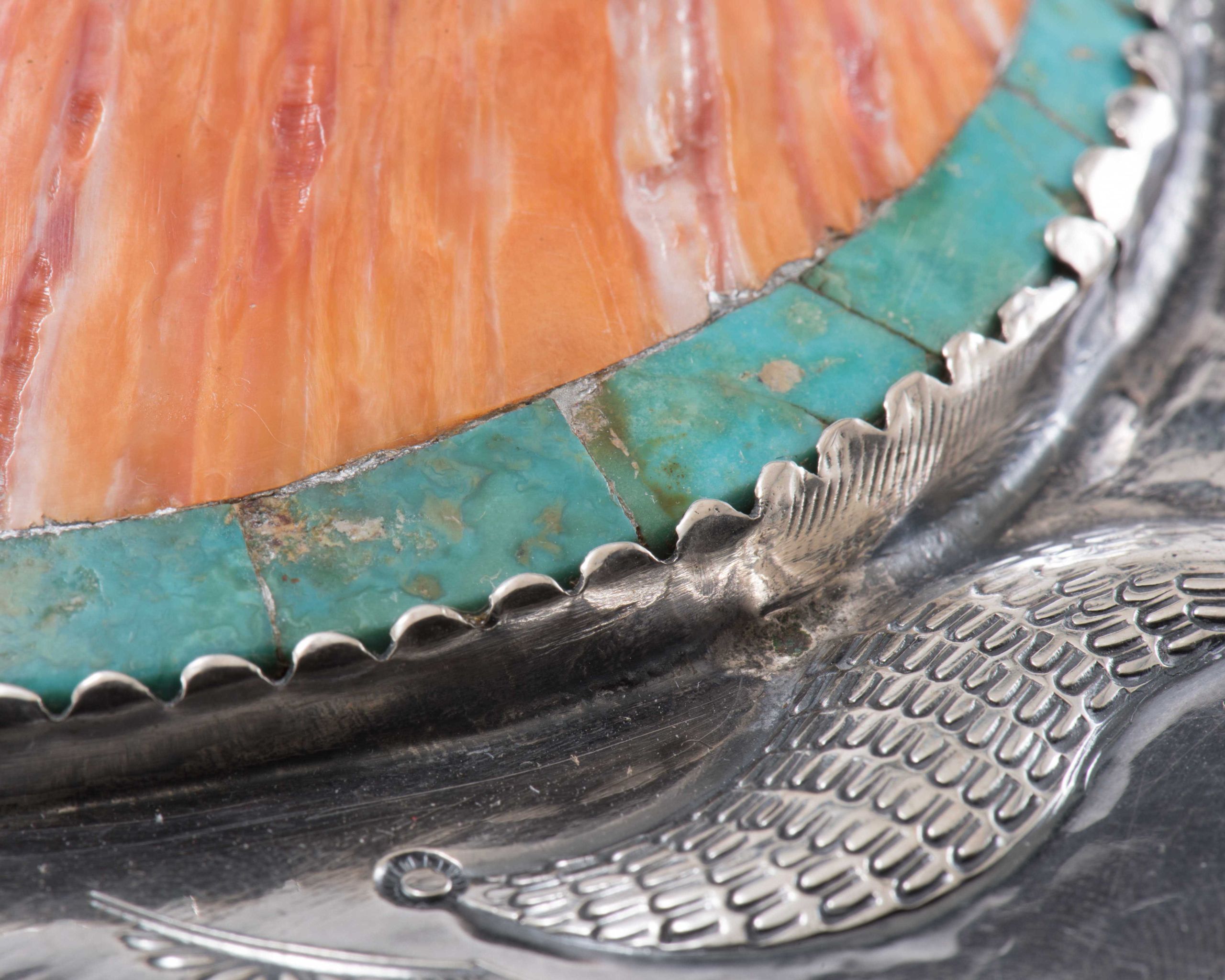 Navajo Silver Box with Spiny Oyster Shell and Turquoise