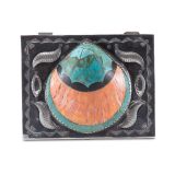 Navajo Silver Box with Spiny Oyster Shell and Turquoise
