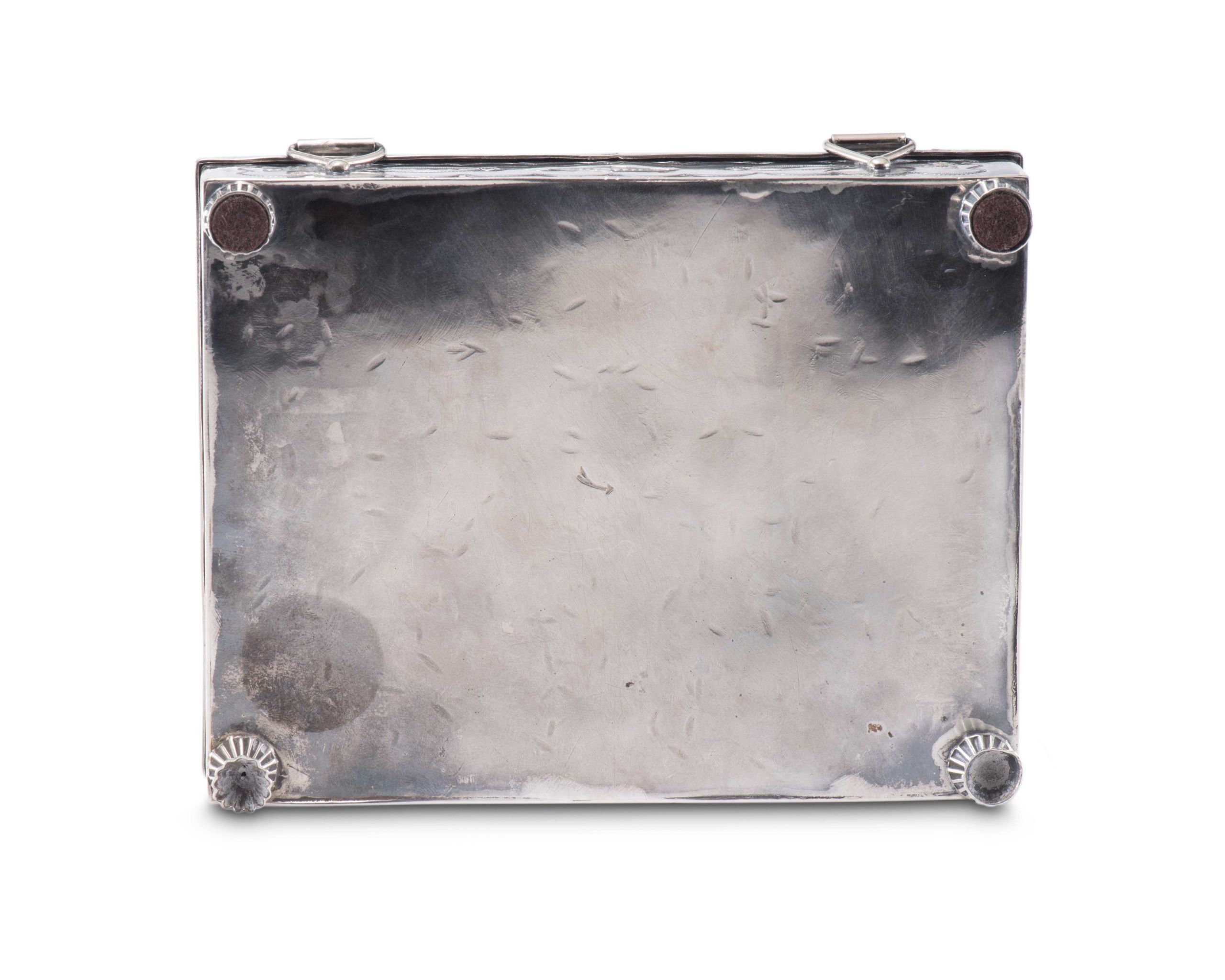 Navajo Silver Box with Spiny Oyster Shell and Turquoise