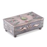 Navajo Silver Box with Zuni Inlay