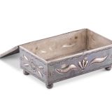 Navajo Silver Box with Zuni Inlay
