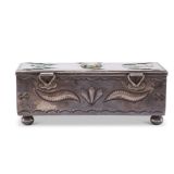 Navajo Silver Box with Zuni Inlay