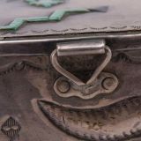 Navajo Silver Box with Zuni Inlay
