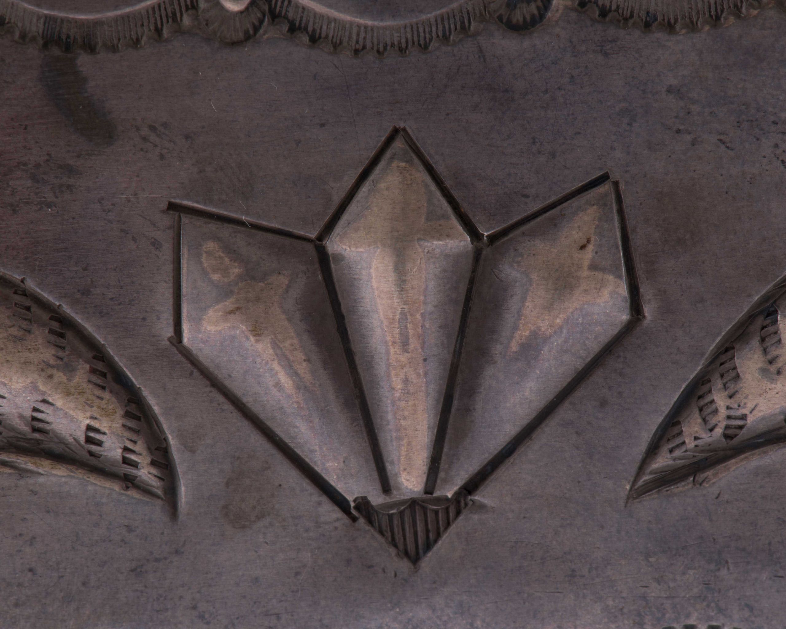 Navajo Silver Box with Zuni Inlay