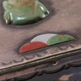 Navajo Silver Box with Zuni Inlay