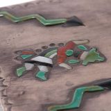 Navajo Silver Box with Zuni Inlay