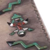 Navajo Silver Box with Zuni Inlay
