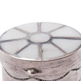 Small Navajo Silver Box with Zuni White Shell Inlay
