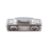 Small Navajo Silver Box with Zuni Turquoise Inlay