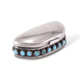 Frank Patania Sr. Small Silver Box with Turquoise