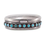 Frank Patania Sr. Small Silver Box with Turquoise