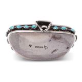 Frank Patania Sr. Small Silver Box with Turquoise