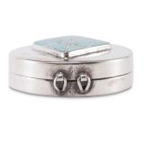 Navajo Silver Box with Turquoise Zuni Inlay