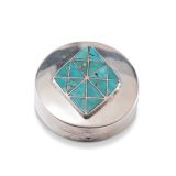 Navajo Silver Box with Turquoise Zuni Inlay