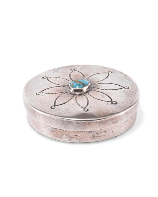 Navajo Silver Box with Turquoise