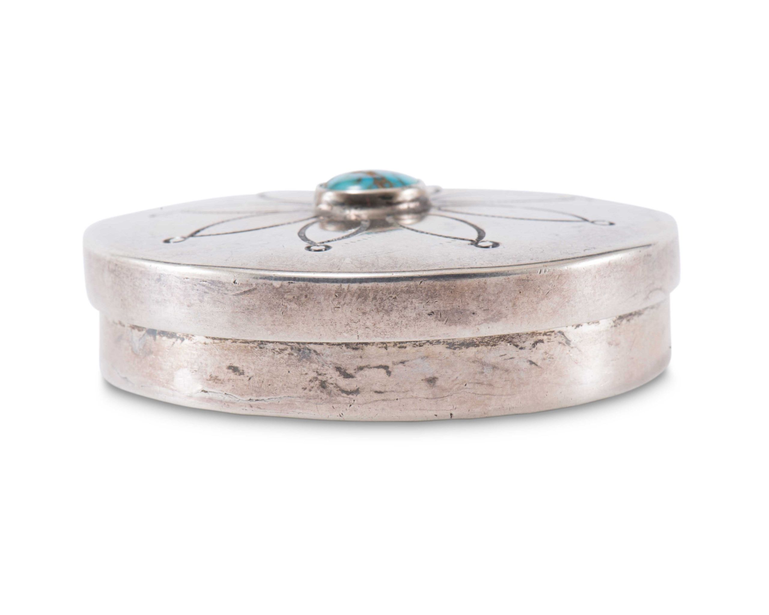 Navajo Silver Box with Turquoise