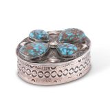 Navajo Silver Box with Turquoise