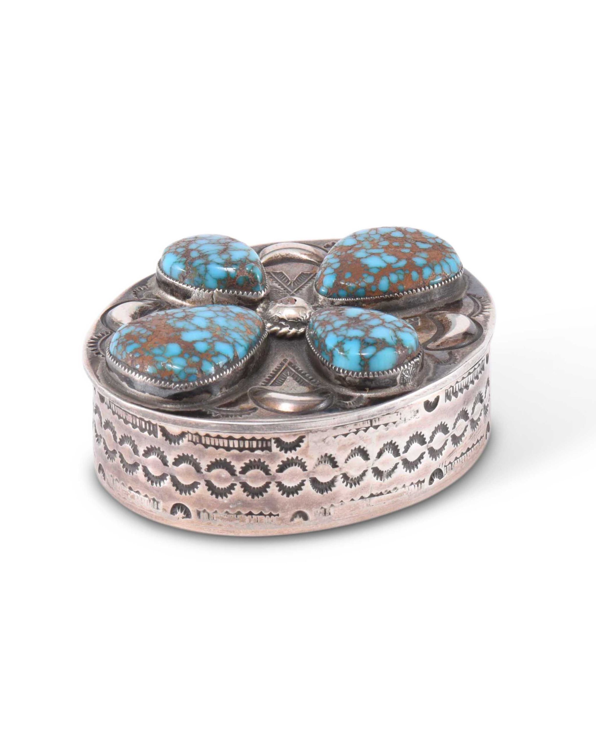 Navajo Silver Box with Turquoise