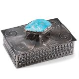 Jennifer Curtis Silver Box with Morenci Turquoise