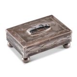 Navajo Silver Box with Petrified Wood